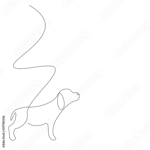 Dog puppy beagle on white background, vector illustration