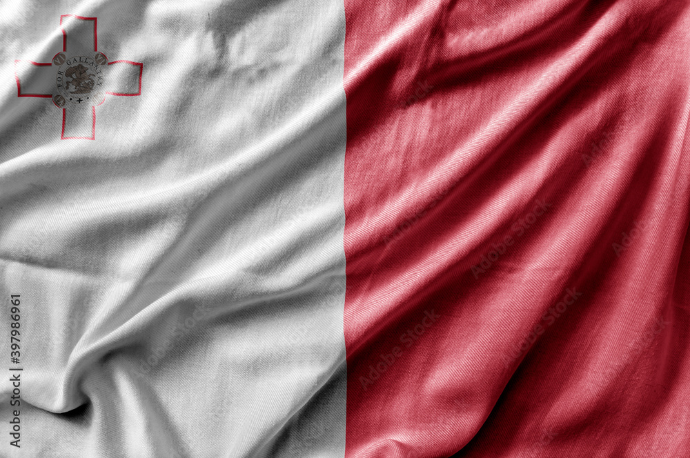 Waving detailed national country flag of Malta