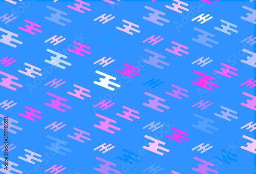 Light Pink  Blue vector pattern with narrow lines.