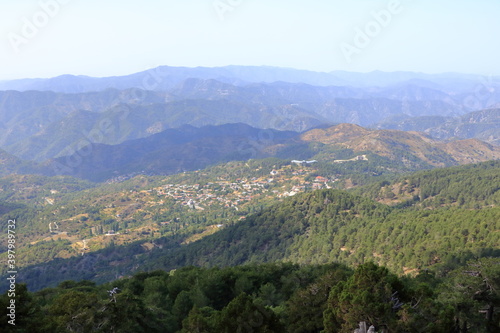 Troodos mountains in Cyprus, close to Mount Olympus, popular for area for tourists, hikes, and quads © Dynamoland