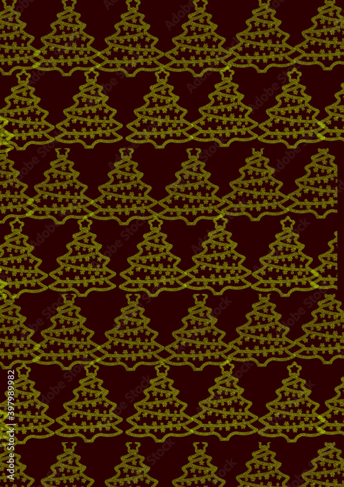 Christmas Tree Pattern Yellow color