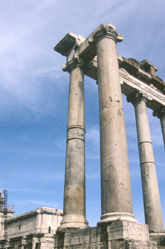 View of the Roman Forum ruin in Rome, Italy View of the Roman Forum ruin in Rome, Italy