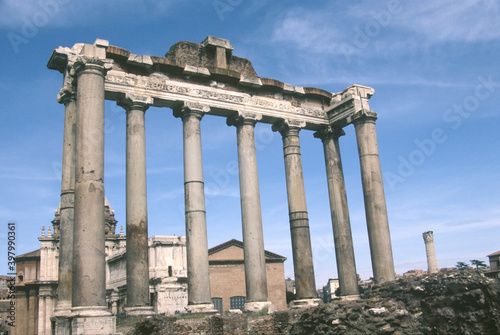 View of the Roman Forum ruin in Rome, Italy