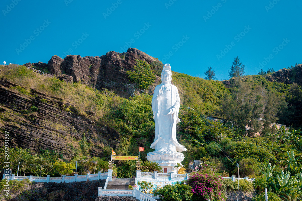 Duc pagoda with Yin statues on Ly Son Island, Quang Ngai Province, Vietnam