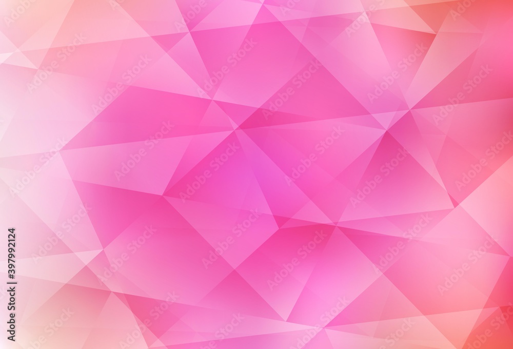 Light Pink vector gradient triangles template. Light Pink vector gradient triangles template.