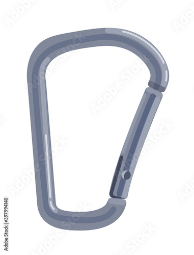 Chrome keylock carabiner isolated on white background