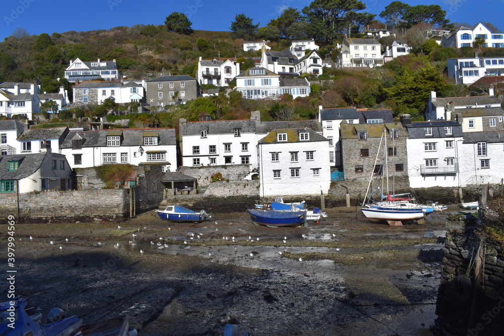 Amazing view of sea shore houses and boat