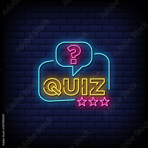 Quiz neon sign with question mark