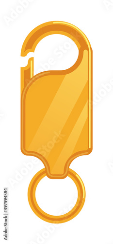 Snap-hook fastener with ring isolated on white background