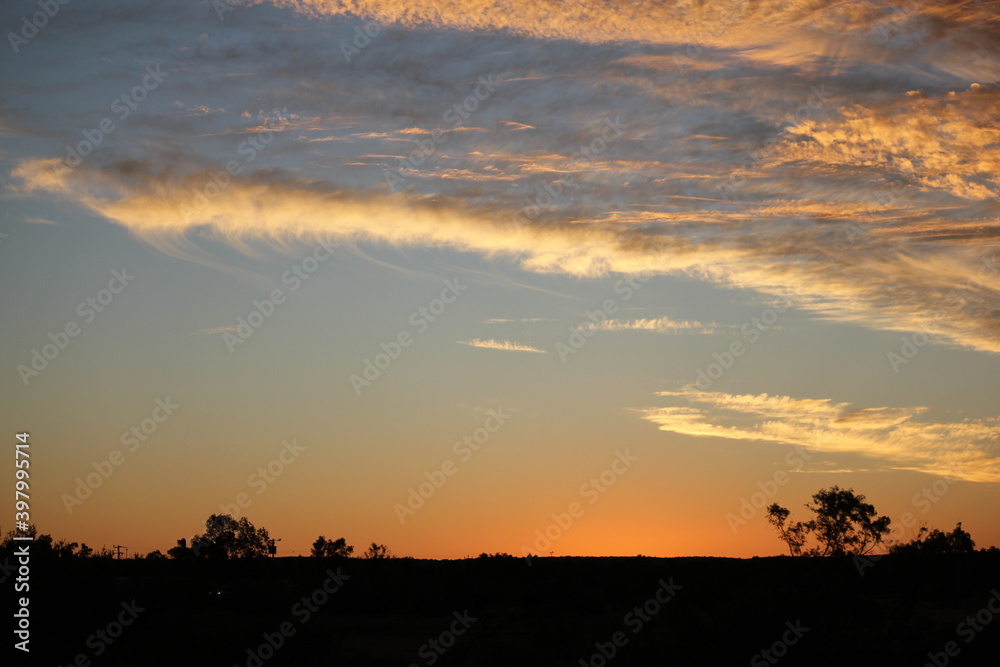 Fototapeta premium Colourful sky after sunset in Western Australia