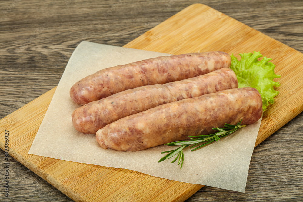 Raw pork meat sausages for grill Raw pork meat sausages for grill