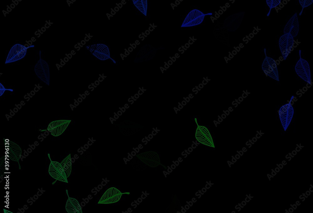 Fototapeta premium Dark Blue, Green vector doodle backdrop.