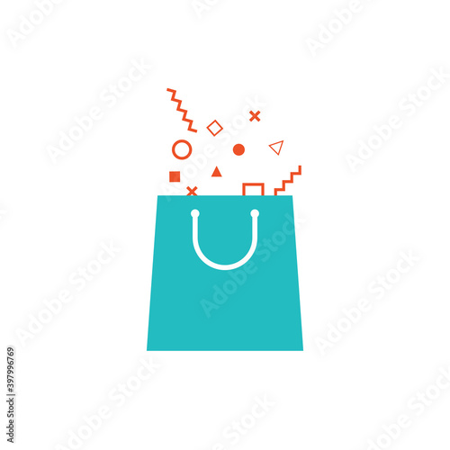 Open present shopping bag i...