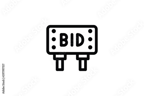 Auction Outline Icon - Bid