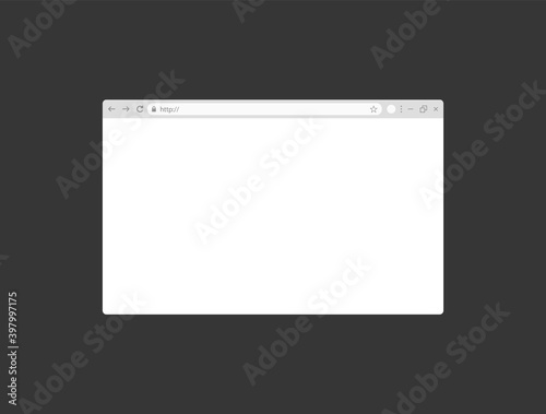 Simple empty white template for web browser. Blank mockup browser page for website. Search bar. Vector