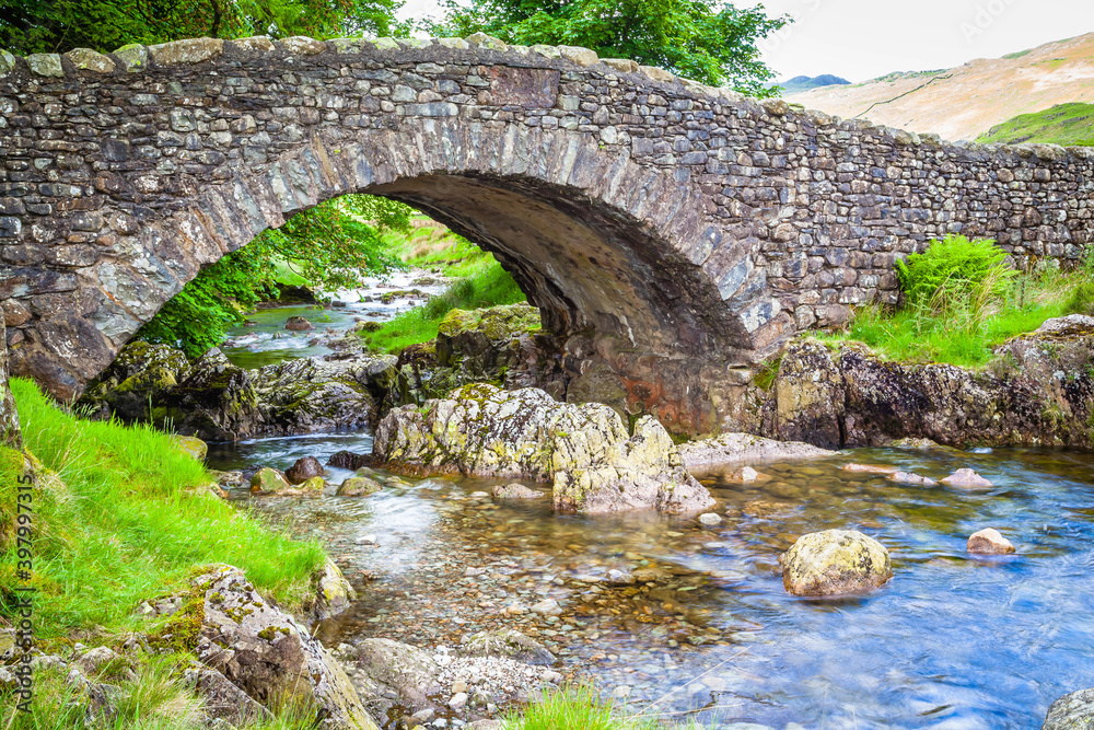 Bridge over the River Esk in the Lake district,  Cumbria,  United Kingdom