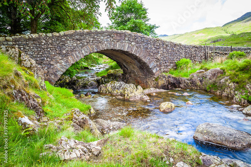 Bridge over the River Esk in the Lake district,  Cumbria,  United Kingdom photo