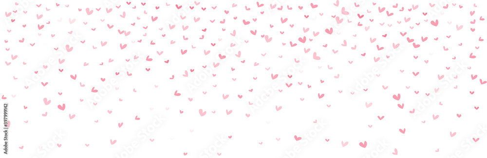 Vector pattern Valentines background. Pink hearts illustratiion.