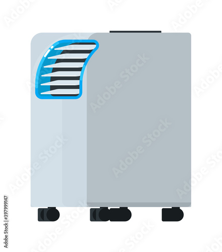 Portable air conditioning unit equipment isolated on white