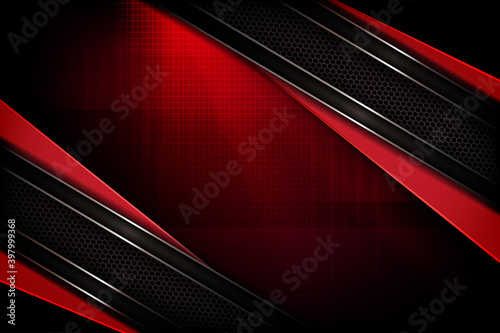 Abstract textured red background with gradient, oblique mesh frames with edging