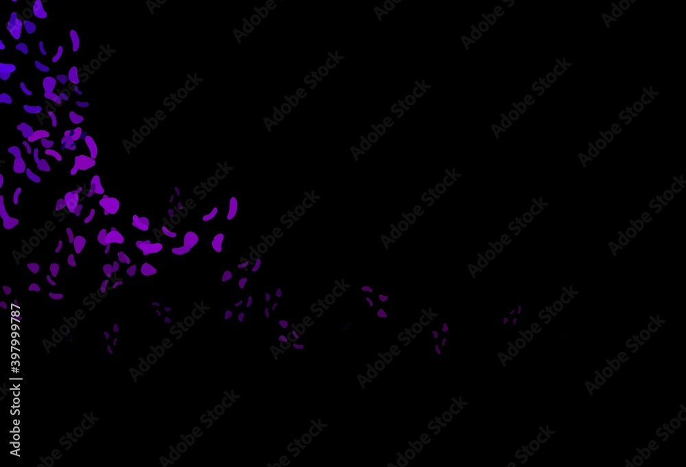 Dark Purple vector template with memphis shapes.