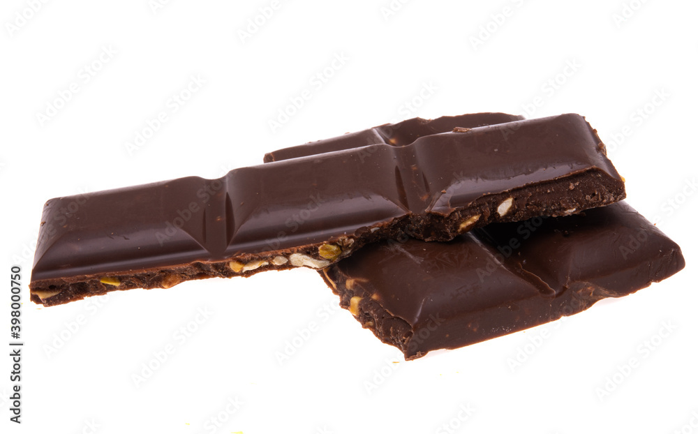 chocolate with nuts isolated chocolate with nuts isolated