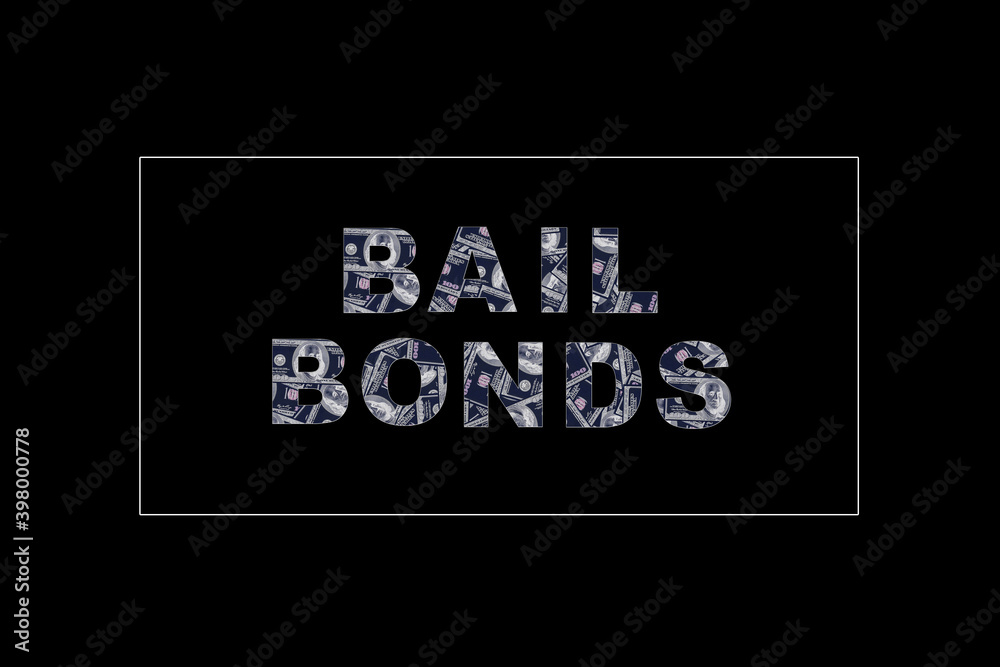 Obraz premium Bail Bonds lettering created with font from USD banknotes