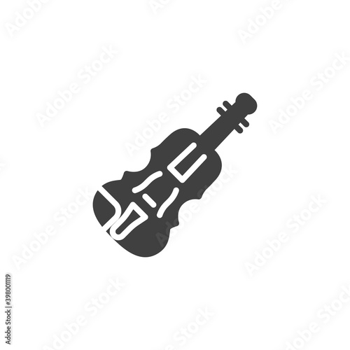 Viola, double bass vector icon. filled flat sign for mobile concept and web design. Cello, violin musical instrument glyph icon. Symbol, logo illustration. Vector graphics