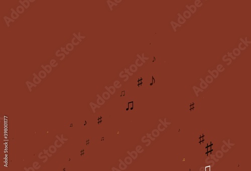 Light Orange vector pattern with music elements.