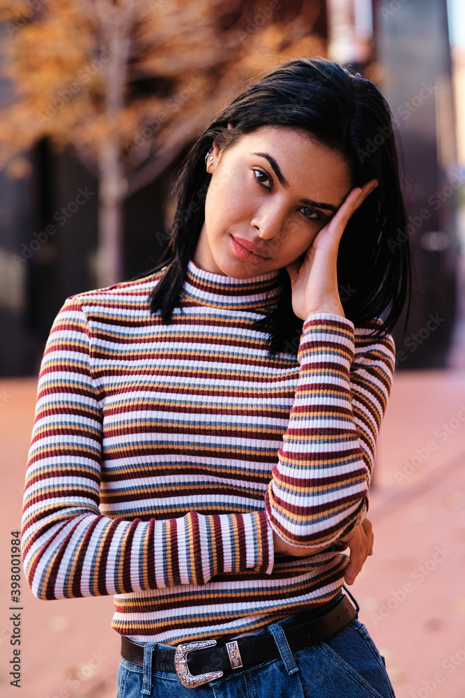 young moroccan model looking at camera - lifestyle concept young moroccan model looking at camera - lifestyle concept