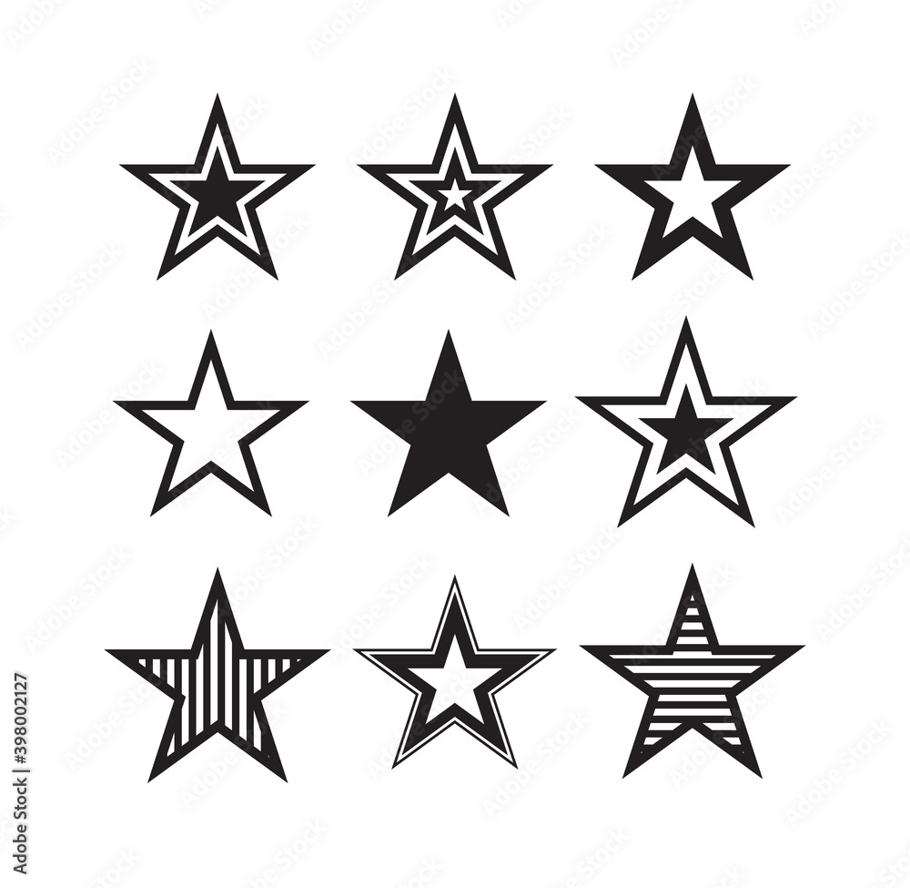 Obraz premium Star icons. Vector symbols star isolated on white background. Dallas Star. Design template.