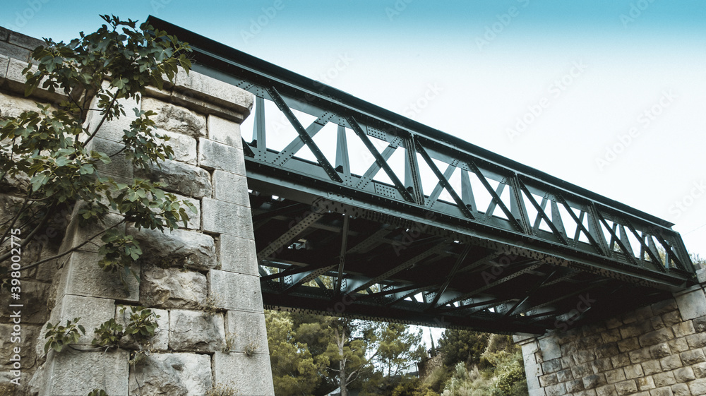 Railway bridge over the road Railway bridge over the road