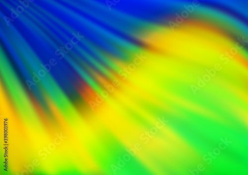 Dark Blue, Yellow vector pattern with lines, ovals.