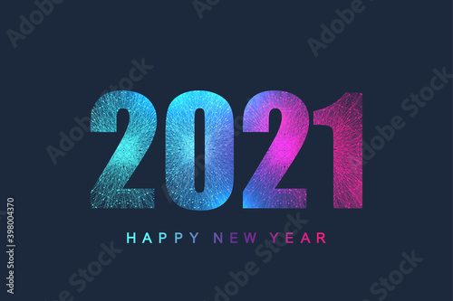 Futuristic technology template text design Christmas and Happy new year 2021. Graphic background communication 2021. Design element for presentations, postcard, flyer, leaflet and poster, vector.