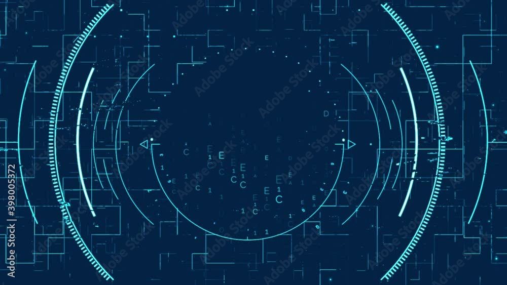 Hi-tech circle line background with digital abstract line pattern for business, technology or cyber work theme.