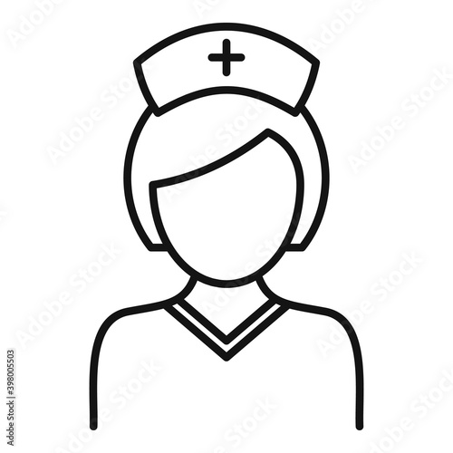 Chicken pox nurse icon. Outline chicken pox nurse vector icon for web design isolated on white background