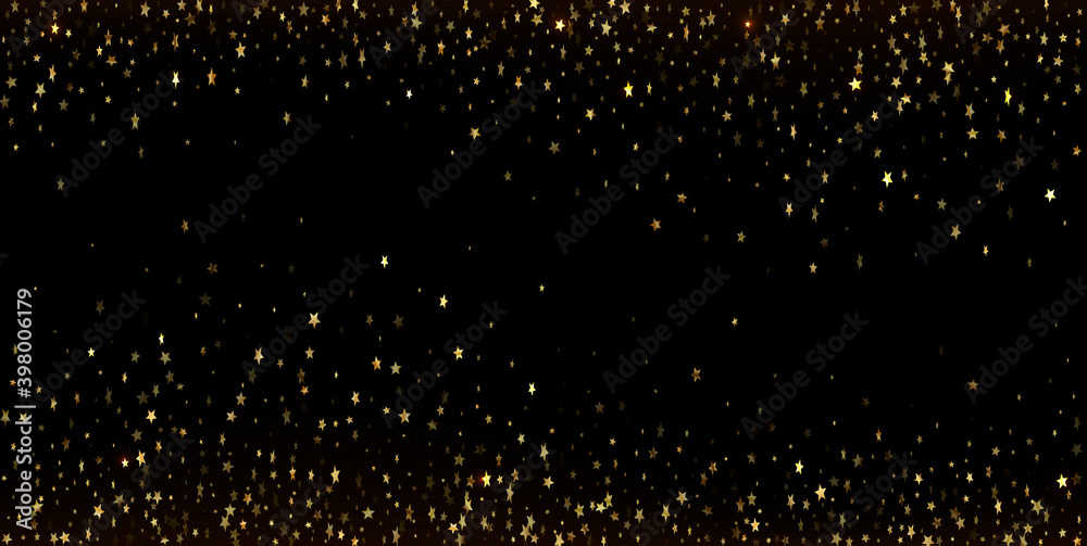 Abstract background of falling gold stars. Vector illustration.