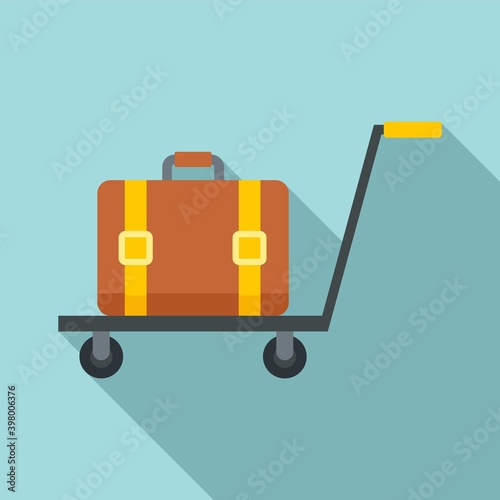 Room service bag cart icon. Flat illustration of room service bag cart vector icon for web design