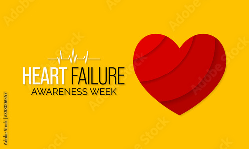 Vector illustration on the theme of Heart Failure awareness week observed each year during February.