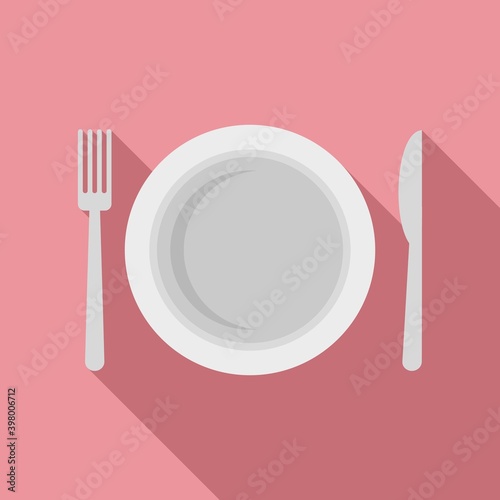Room service dishes icon. Flat illustration of room service dishes vector icon for web design