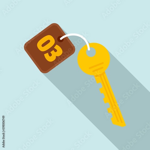 Room service key icon. Flat illustration of room service key vector icon for web design