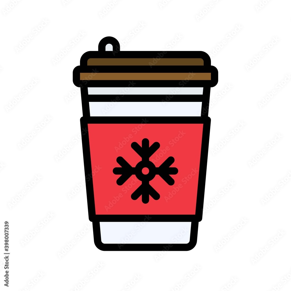 Take away coffee cup icon, Christmas food and drink vector Take away coffee cup icon, Christmas food and drink vector