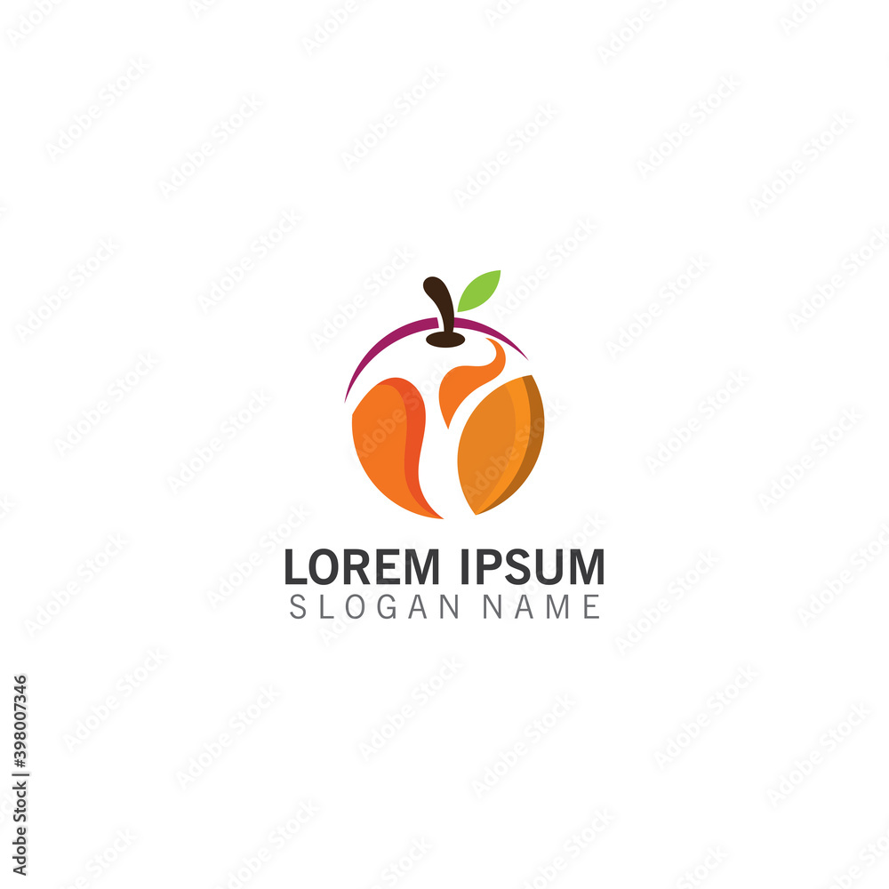 Abstract simple Orange fruit logo design inspiration