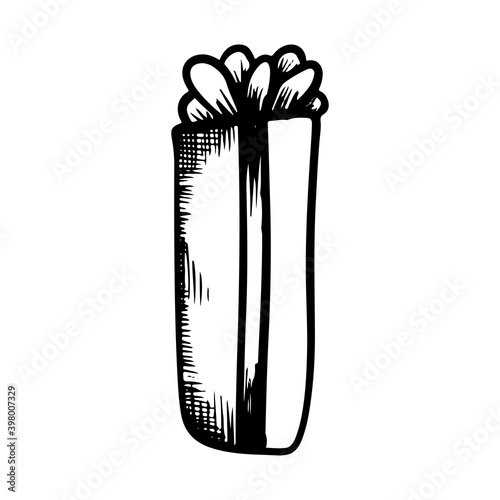New year gift on an isolated white background. Christmas element in hand draw style. surprise. Vector illustration.