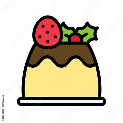 Pudding icon, Christmas food and drink vector