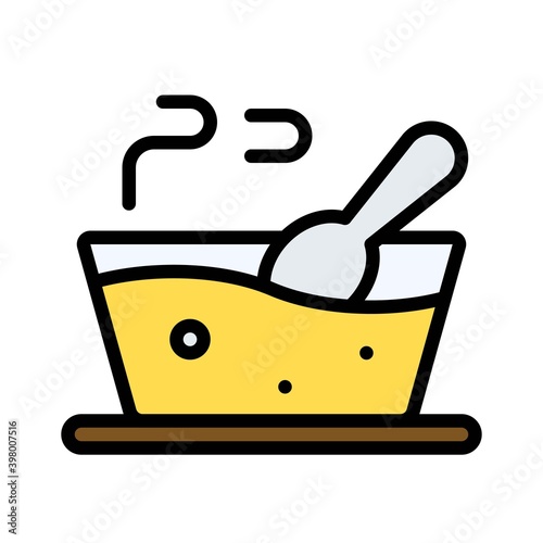 Soup icon, Christmas food and drink vector