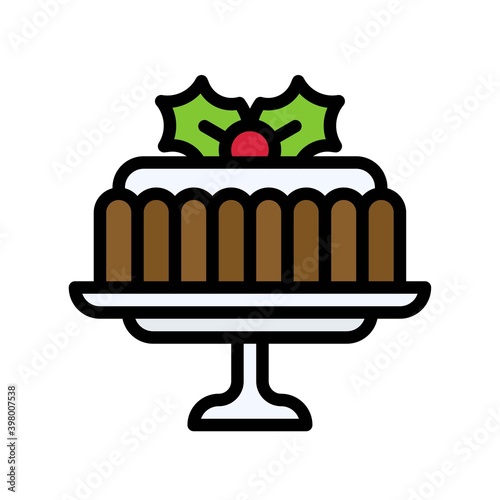 Jelly pudding icon, Christmas food and drink vector