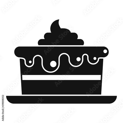 Room service birthday cake icon. Simple illustration of room service birthday cake vector icon for web design isolated on white background