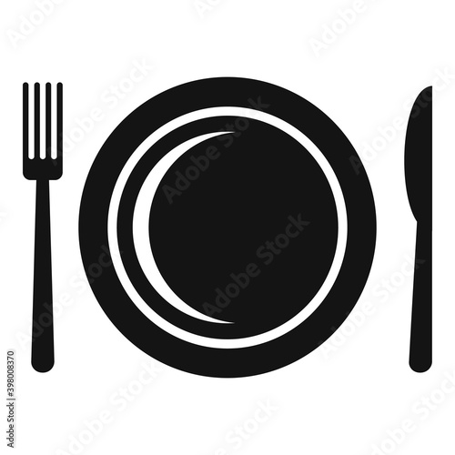 Room service dishes icon. Simple illustration of room service dishes vector icon for web design isolated on white background