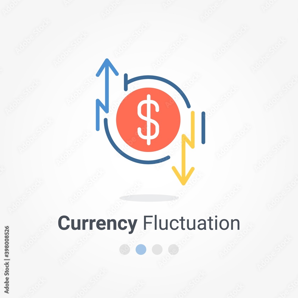 Currency Fluctuation icon concept